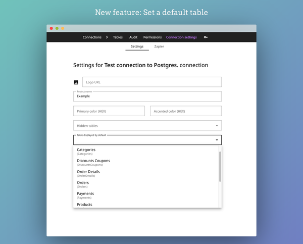 New Feature: Set a Default Table in RocketAdmin
